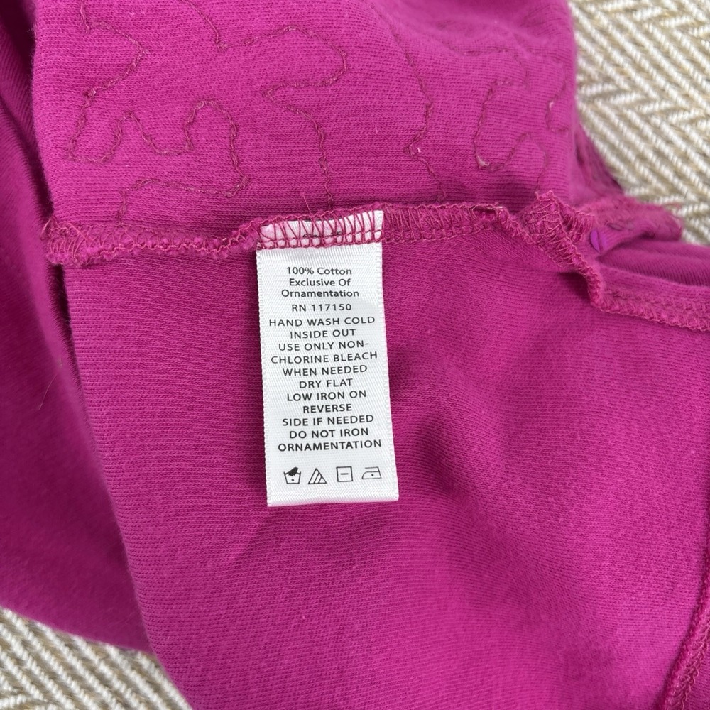 Quacker Factory Pink Sequin V-Neck Top Shirt Size L Blouse 3/4th Sleeve‎ - Picture 8 of 8